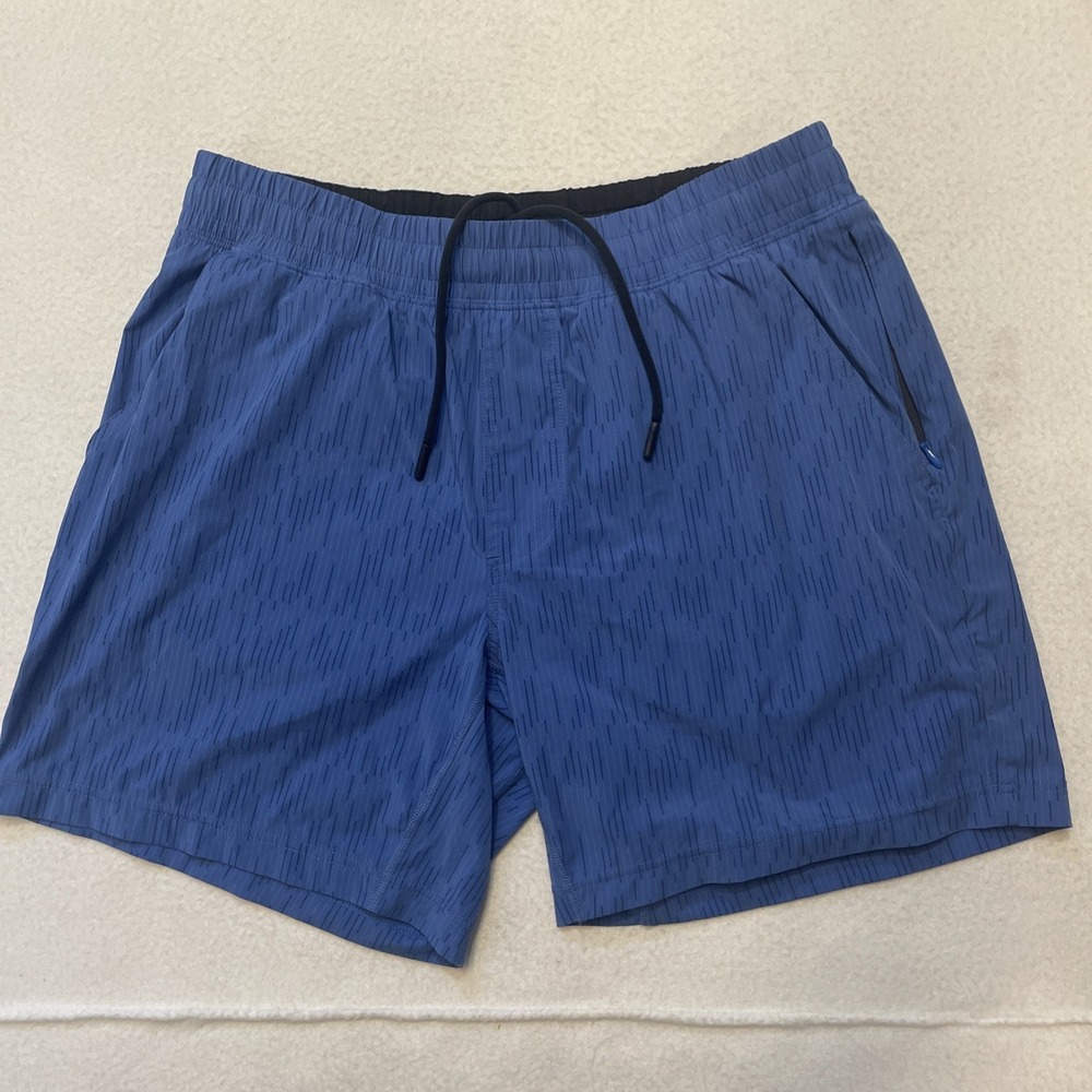 Rhone Mako Gym Shorts Mens Size M Blue Unlined Running Stretch Athleisure 6in